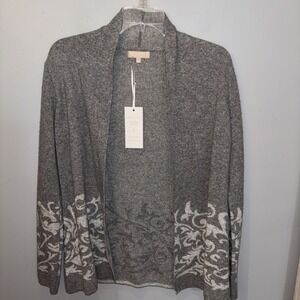 Benedetta B Grey Wool Cashmere Blend‎ Open Cardigan Sweater Size Small NWT